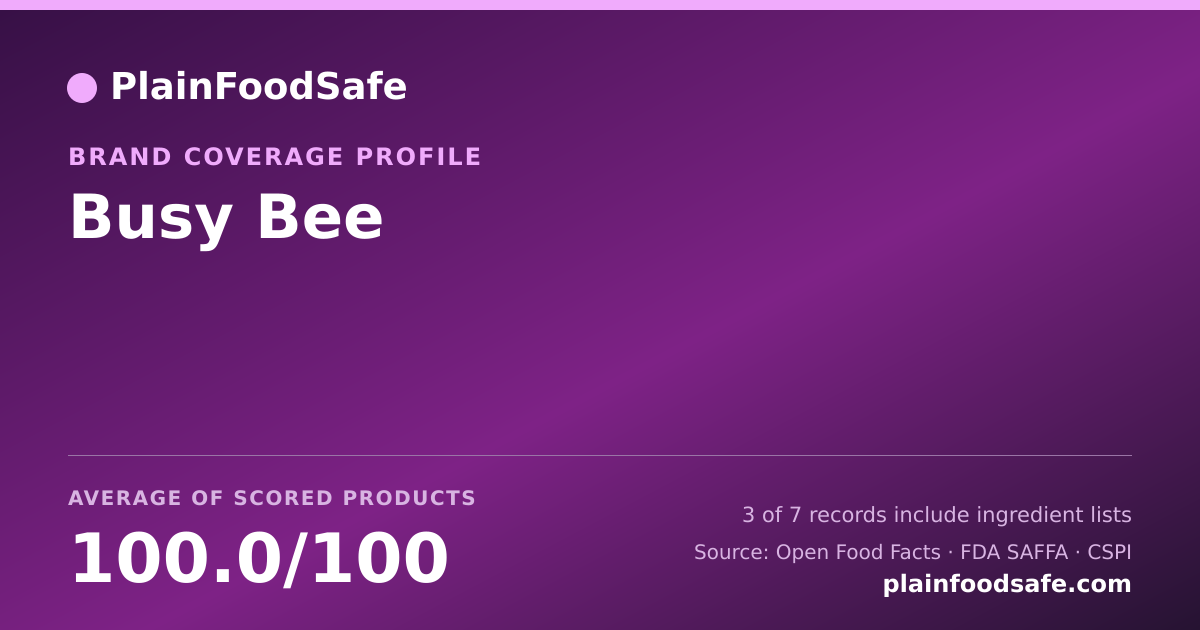 Share card for Busy Bee Food Safety Profile