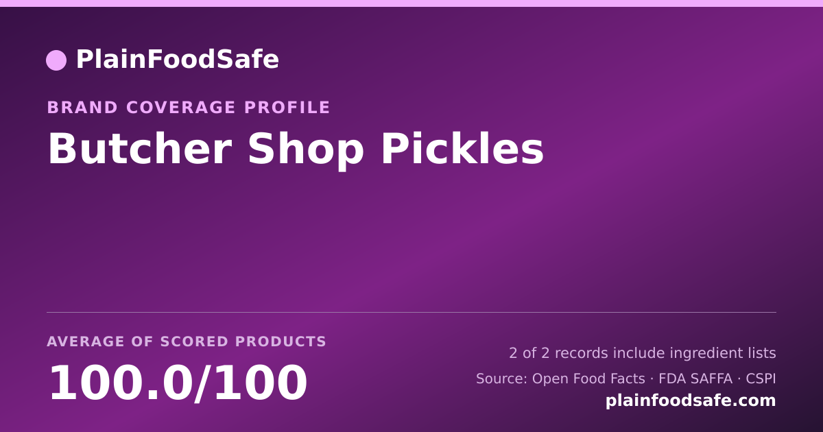 Share card for Butcher Shop Pickles Food Safety Profile