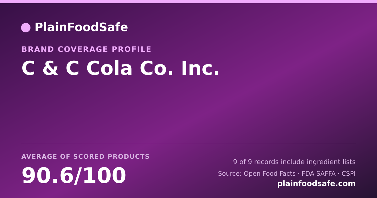 Share card for C & C Cola Co.  Inc. Food Safety Profile