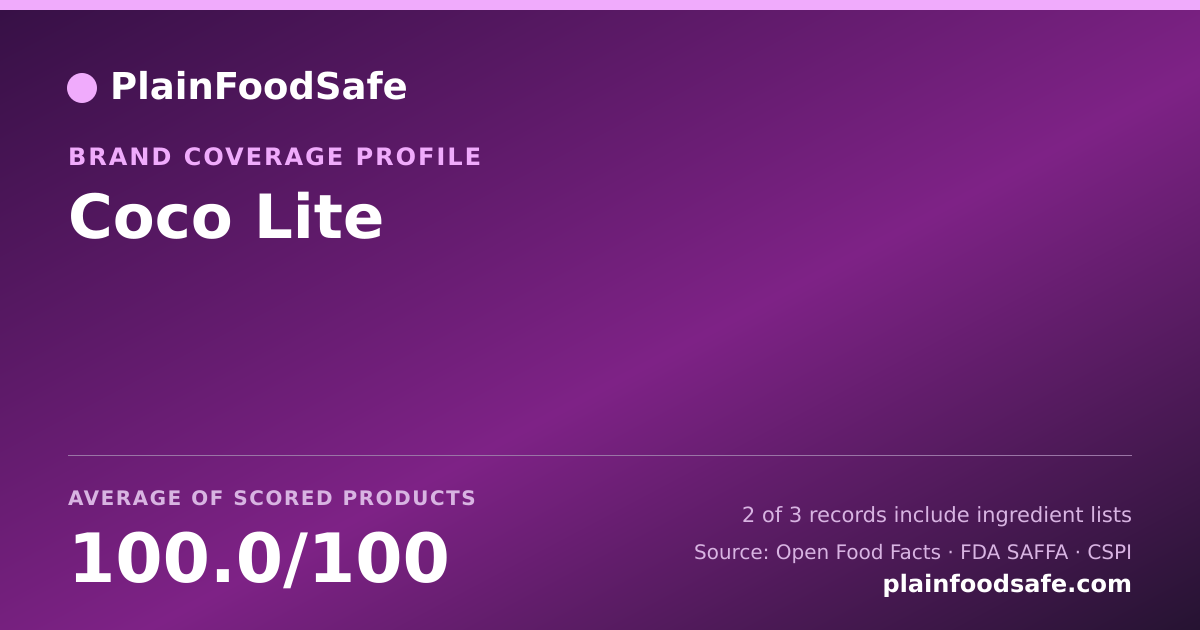 Share card for Coco Lite Food Safety Profile
