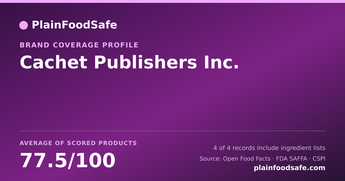 Share card for Cachet Publishers  Inc. Food Safety Profile