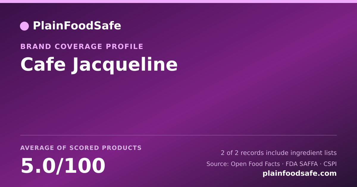 Share card for Cafe Jacqueline Food Safety Profile