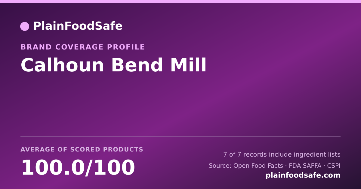 Share card for Calhoun Bend Mill Food Safety Profile