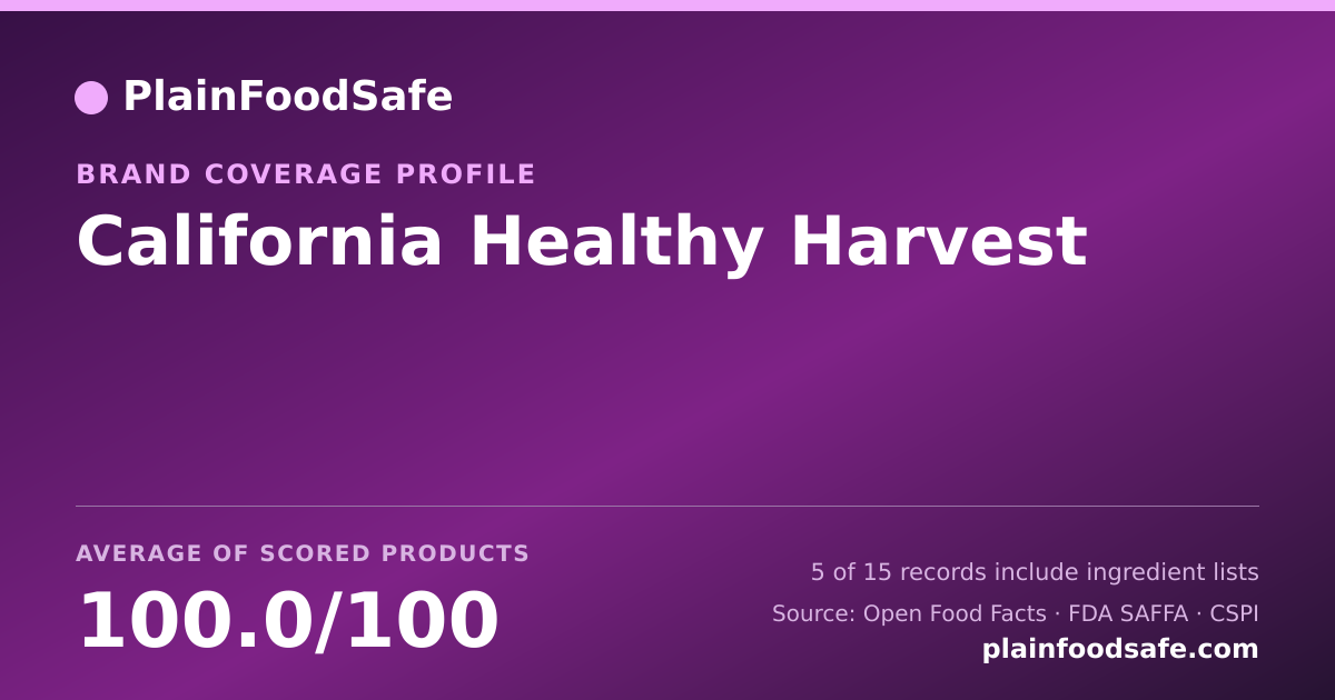 Share card for California Healthy Harvest Food Safety Profile