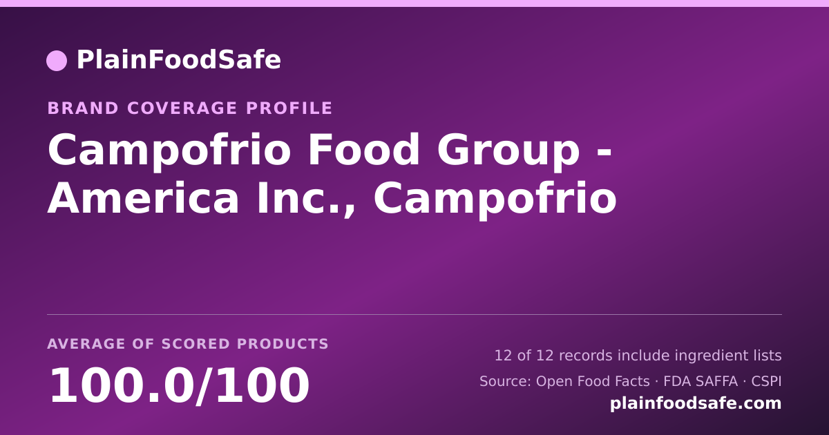 Share card for Campofrio Food Group - America  Inc., Campofrio Food Safety Profile