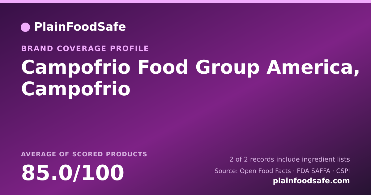 Share card for Campofrio Food Group America, Campofrio Food Safety Profile
