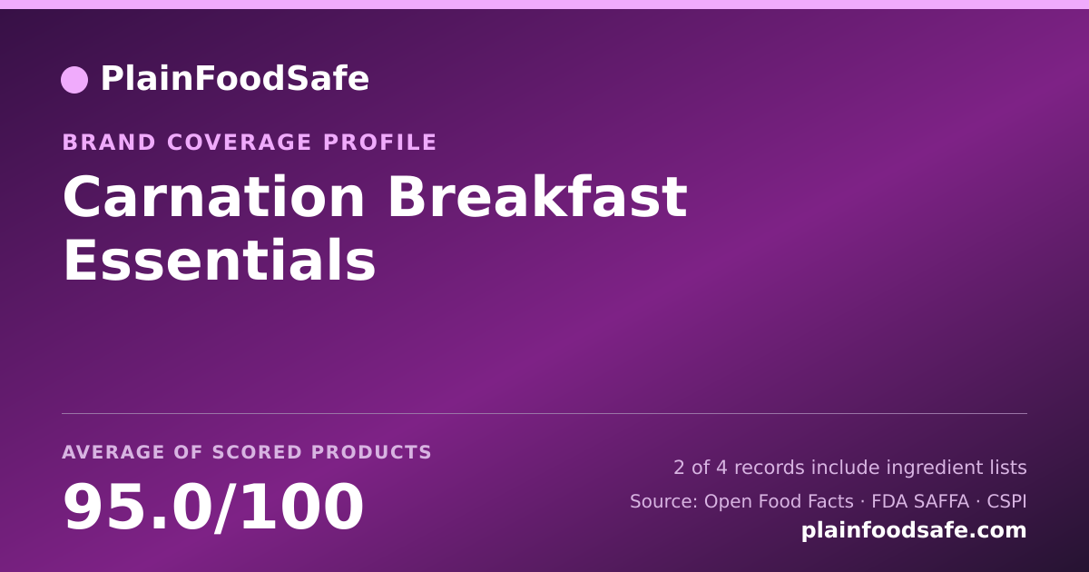 Share card for Carnation Breakfast Essentials Food Safety Profile