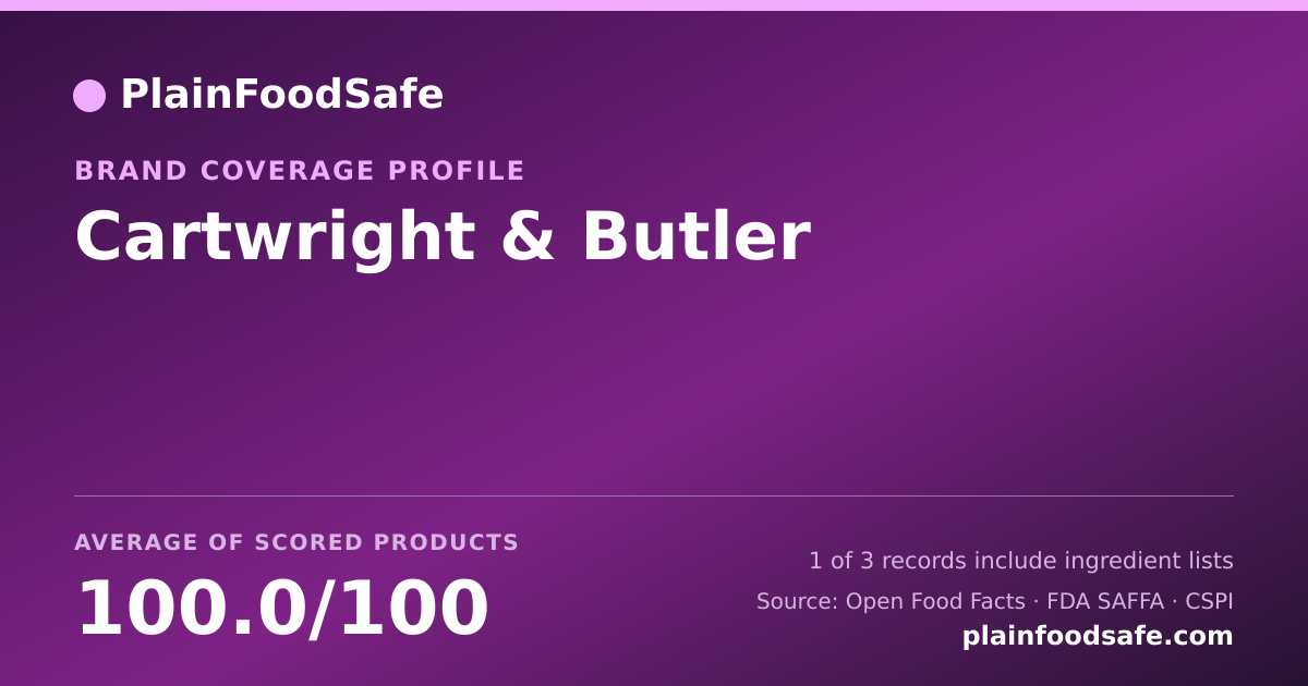 Share card for Cartwright & Butler Food Safety Profile