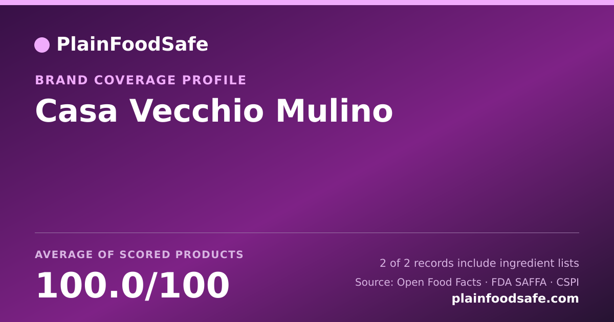 Share card for Casa Vecchio Mulino Food Safety Profile
