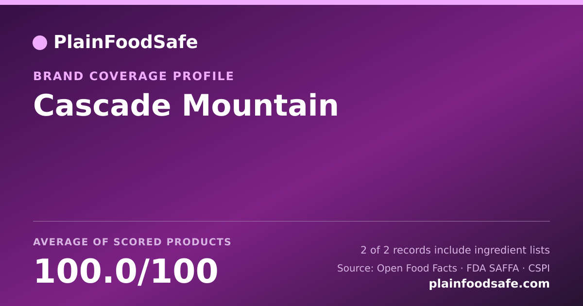 Share card for Cascade Mountain Food Safety Profile