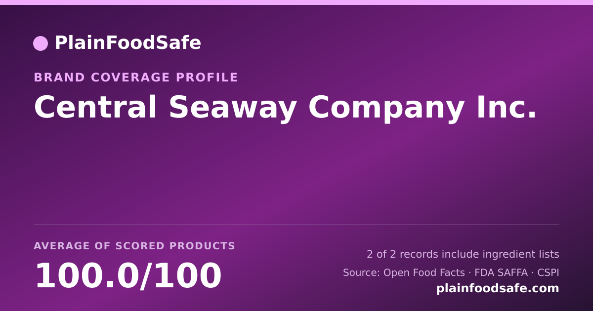 Share card for Central Seaway Company Inc. Food Safety Profile