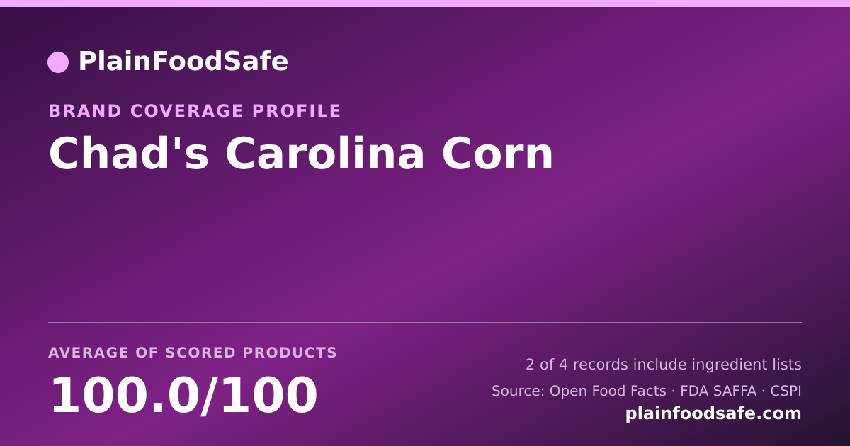Share card for Chad's Carolina Corn Food Safety Profile