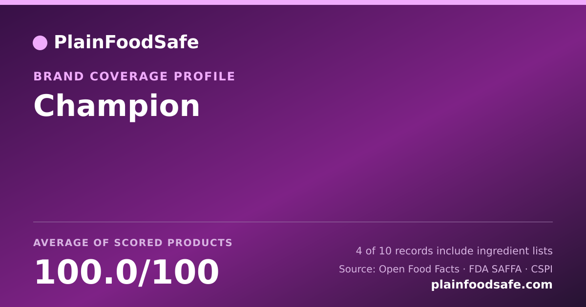 Share card for Champion Food Safety Profile