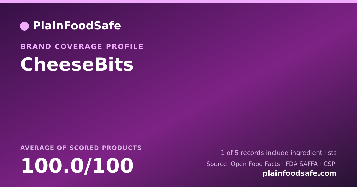 Share card for CheeseBits Food Safety Profile