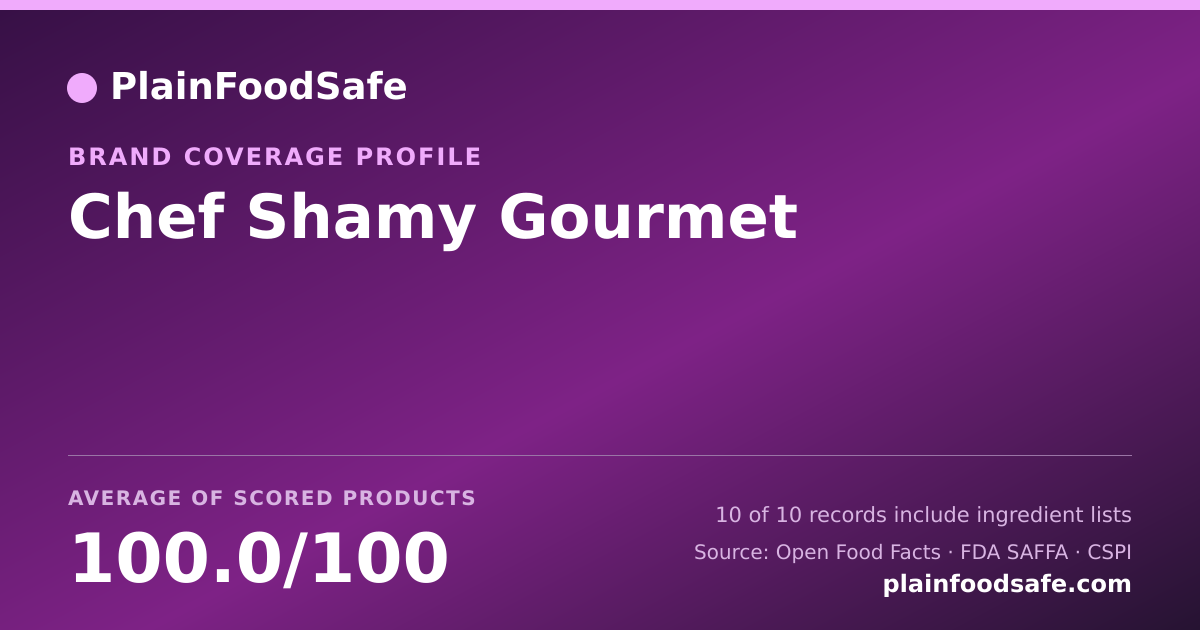 Share card for Chef Shamy Gourmet Food Safety Profile