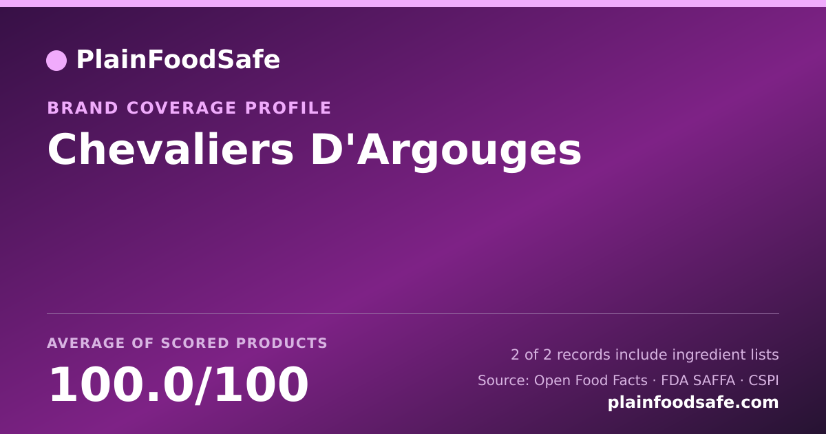 Share card for Chevaliers D'Argouges Food Safety Profile