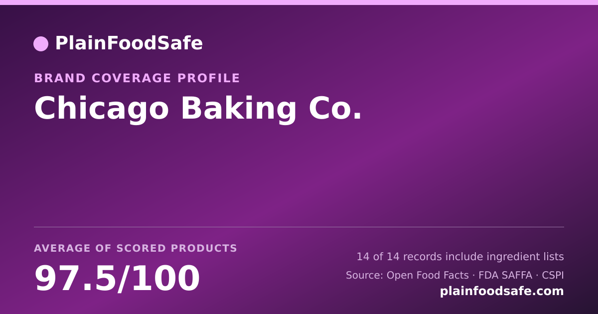 Share card for Chicago Baking Co. Food Safety Profile