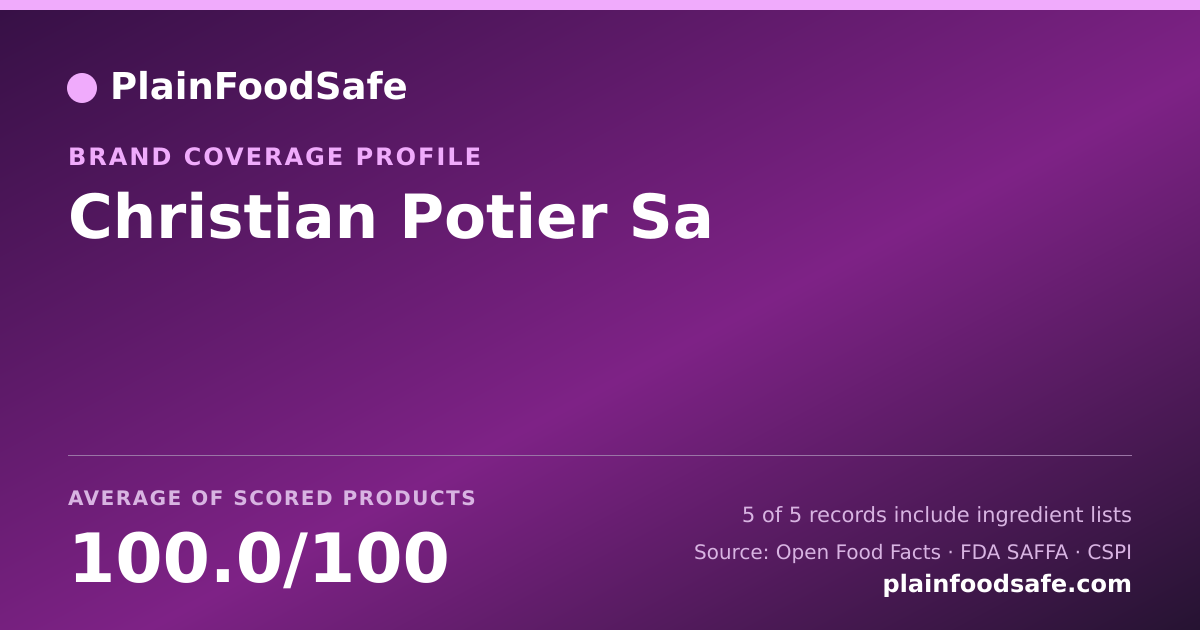 Share card for Christian Potier Sa Food Safety Profile