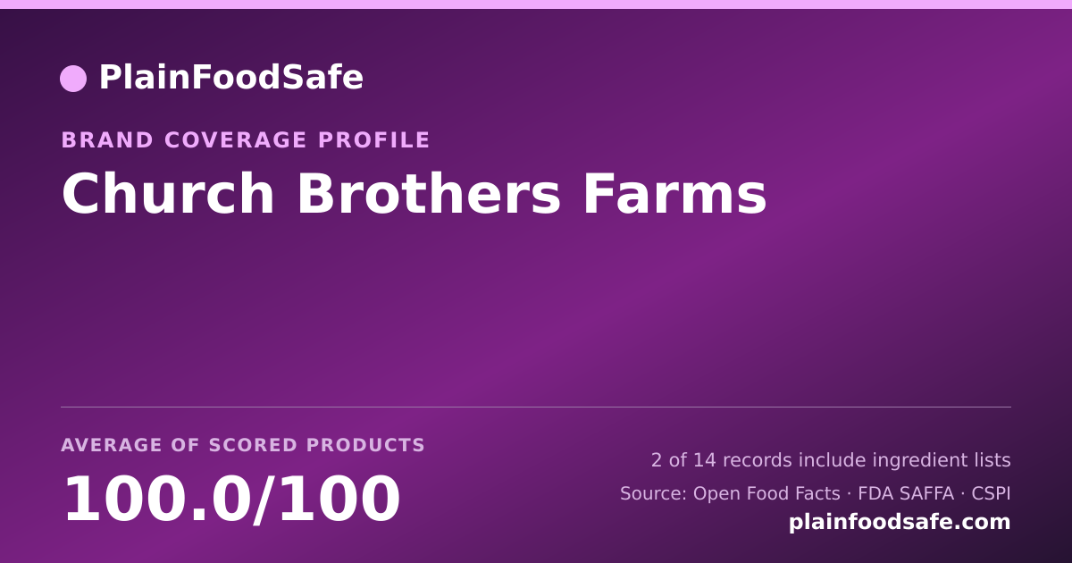 Share card for Church Brothers Farms Food Safety Profile