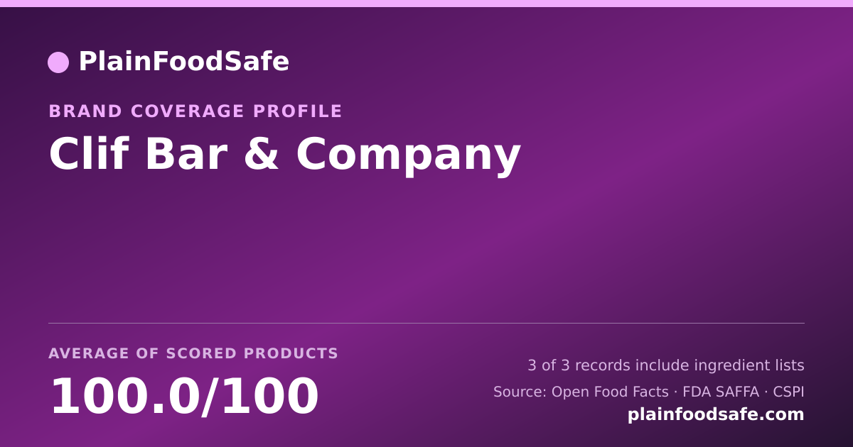 Share card for Clif Bar & Company Food Safety Profile
