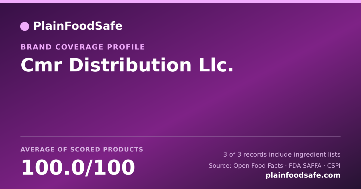 Share card for Cmr Distribution Llc. Food Safety Profile