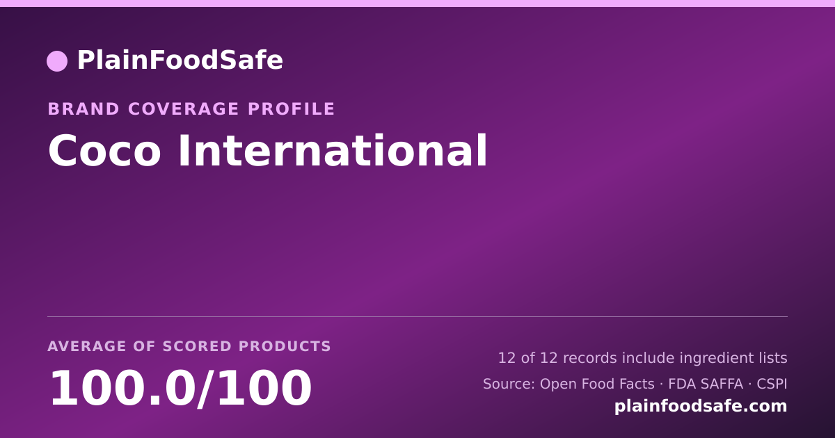 Share card for Coco International Food Safety Profile