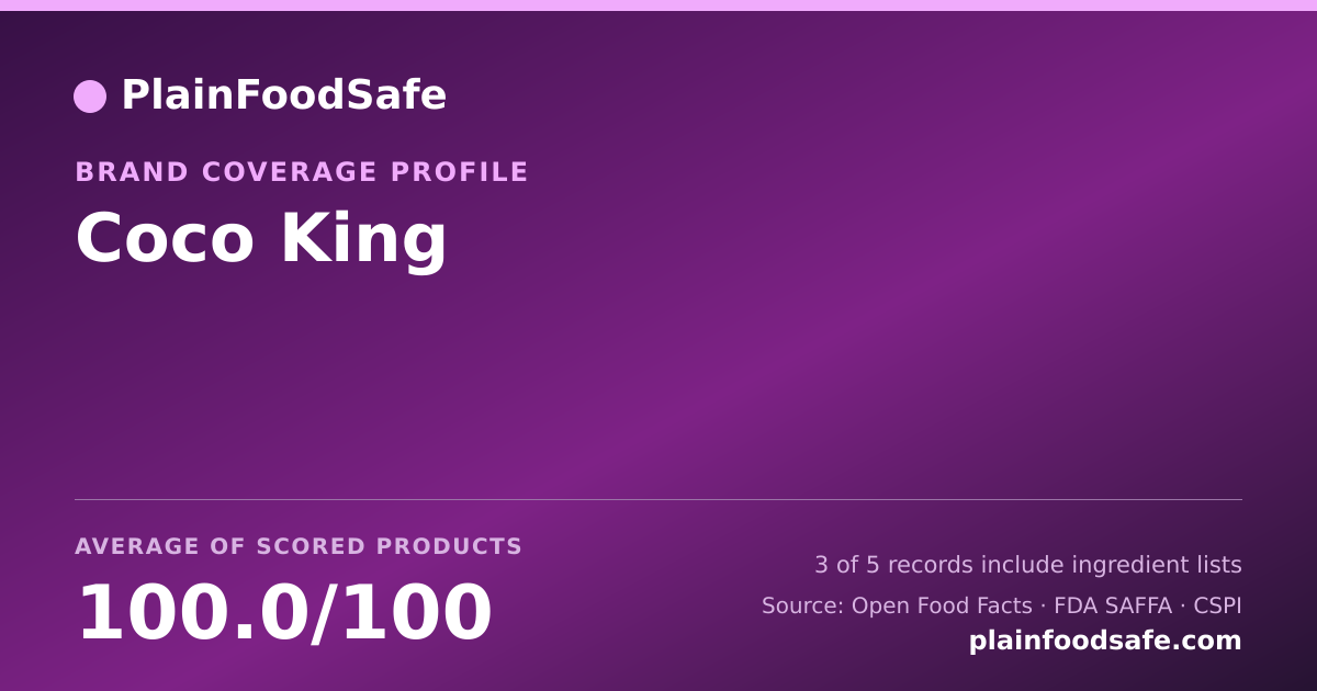 Share card for Coco King Food Safety Profile