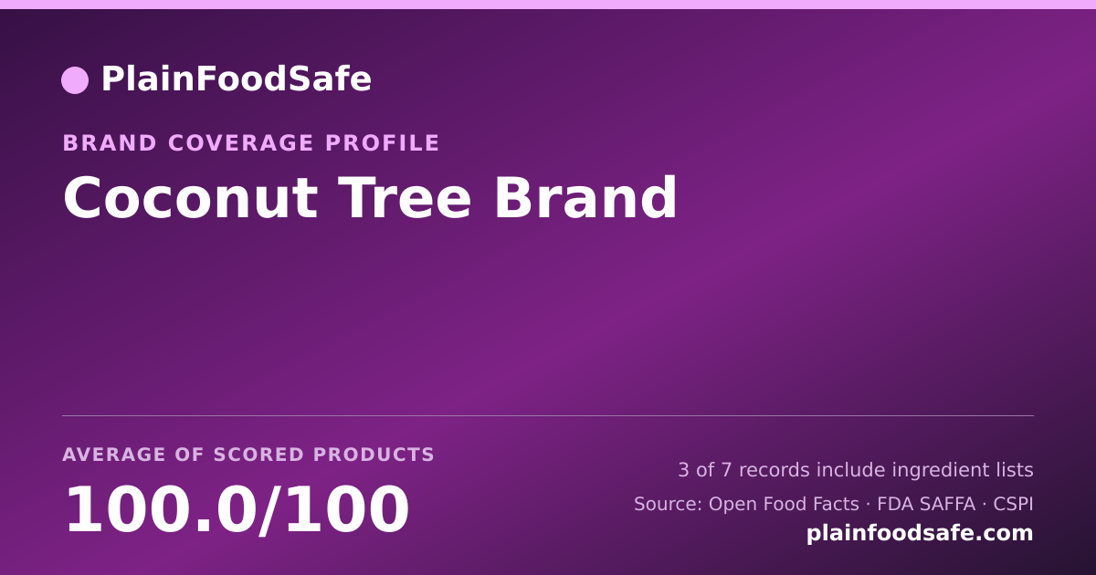 Share card for Coconut Tree Brand Food Safety Profile