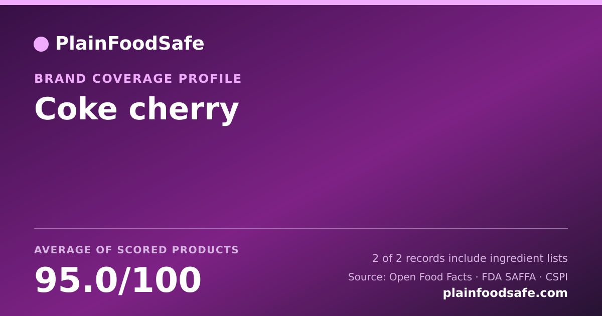 Share card for Coke cherry Food Safety Profile