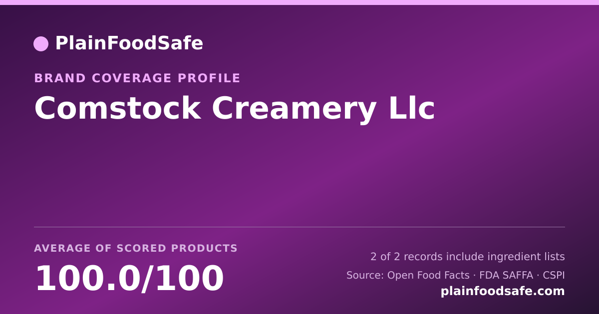 Share card for Comstock Creamery Llc Food Safety Profile