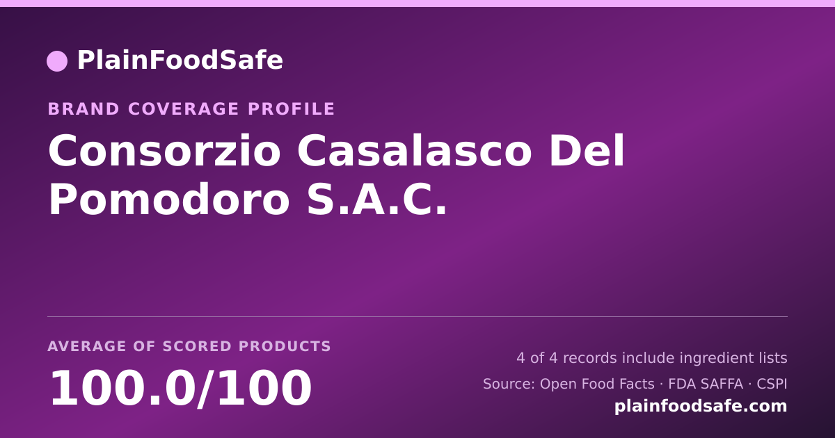 Share card for Consorzio Casalasco Del Pomodoro S.A.C. Food Safety Profile