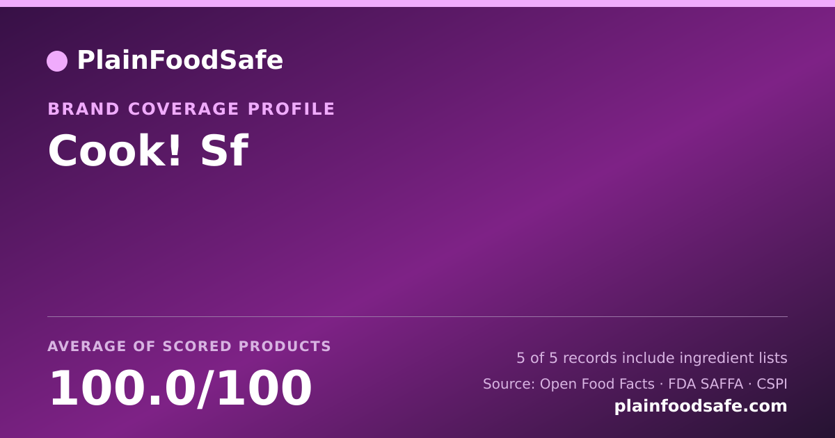 Share card for Cook! Sf Food Safety Profile
