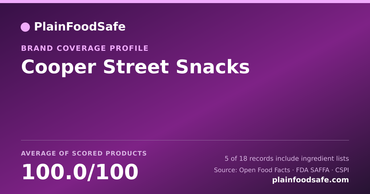 Share card for Cooper Street Snacks Food Safety Profile