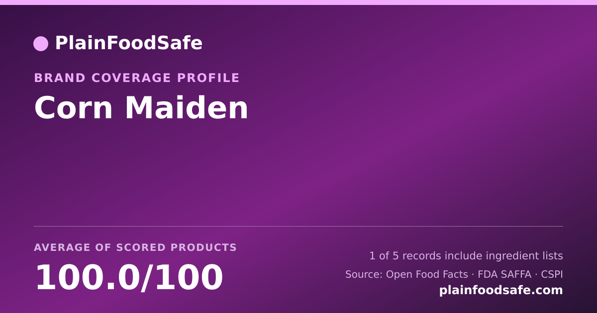 Share card for Corn Maiden Food Safety Profile