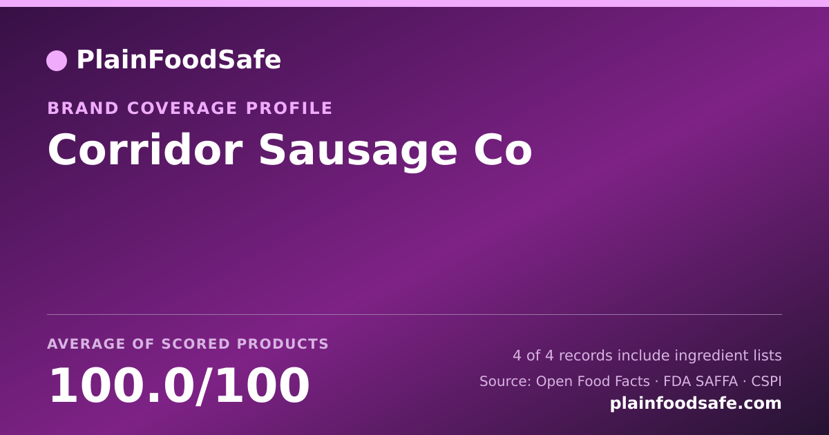 Share card for Corridor Sausage Co Food Safety Profile
