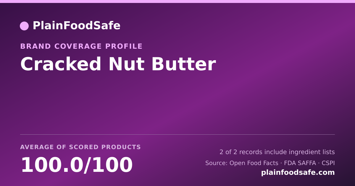 Share card for Cracked Nut Butter Food Safety Profile