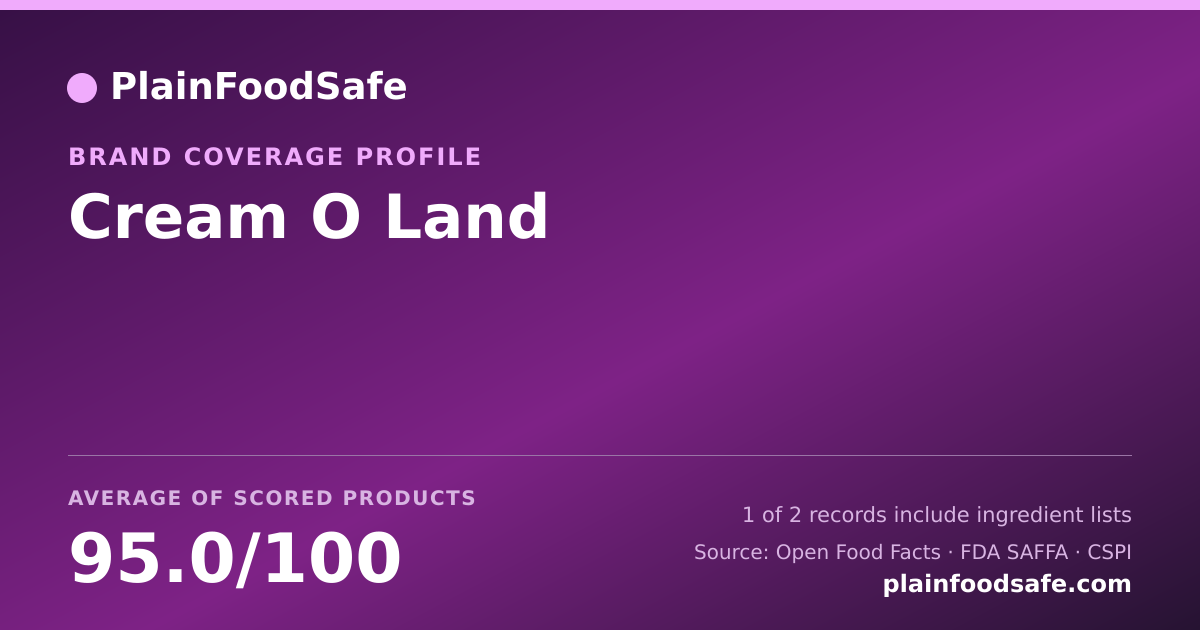 Share card for Cream O Land Food Safety Profile