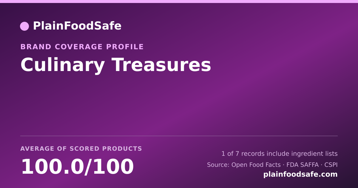 Share card for Culinary Treasures Food Safety Profile
