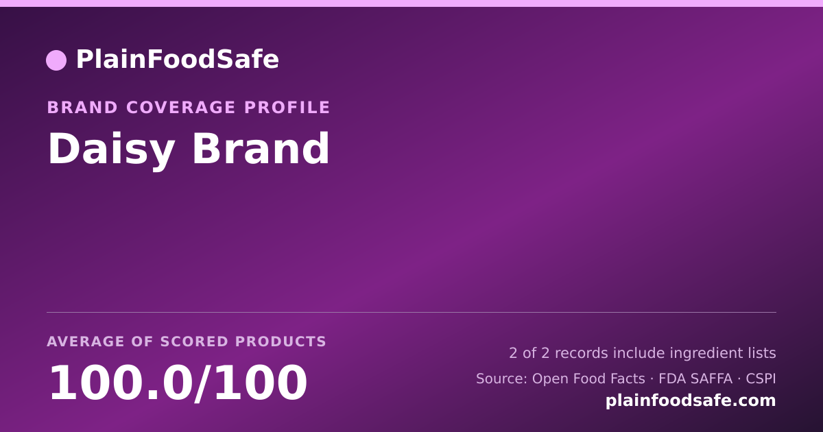 Share card for Daisy Brand Food Safety Profile
