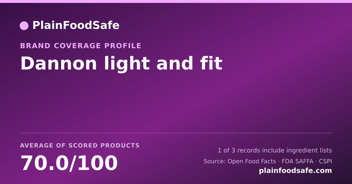 Share card for Dannon light and fit Food Safety Profile