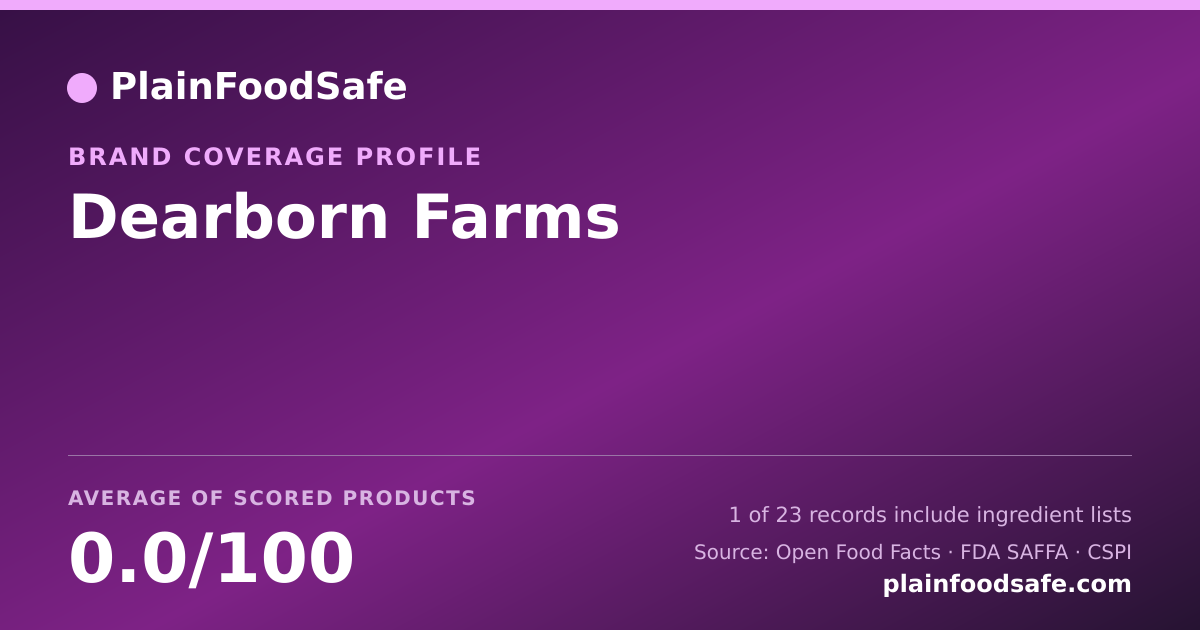 Share card for Dearborn Farms Food Safety Profile