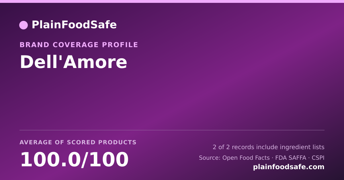 Share card for Dell'Amore Food Safety Profile