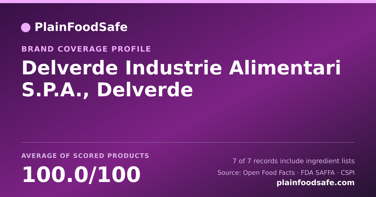 Share card for Delverde Industrie Alimentari S.P.A., Delverde Food Safety Profile