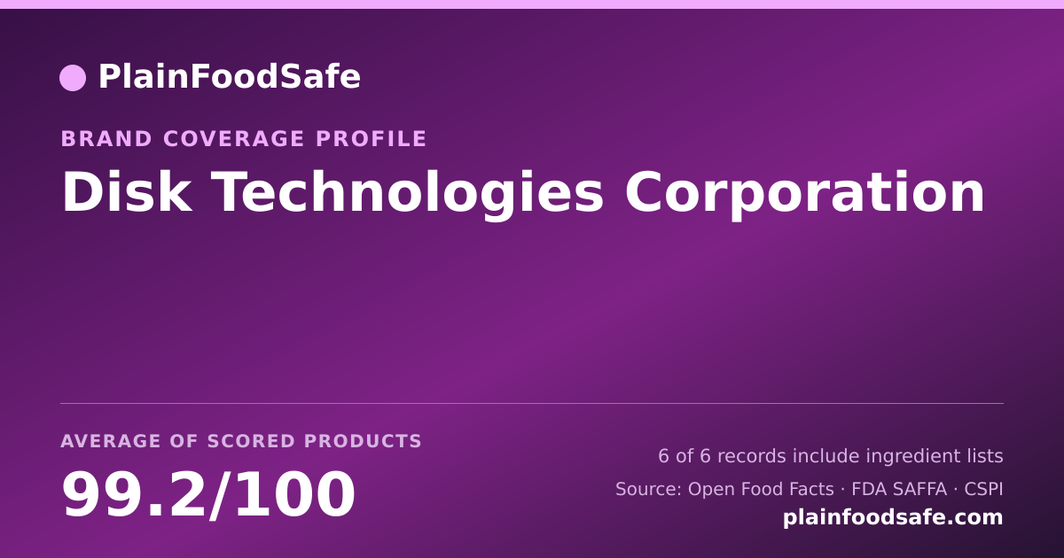 Share card for Disk Technologies Corporation Food Safety Profile