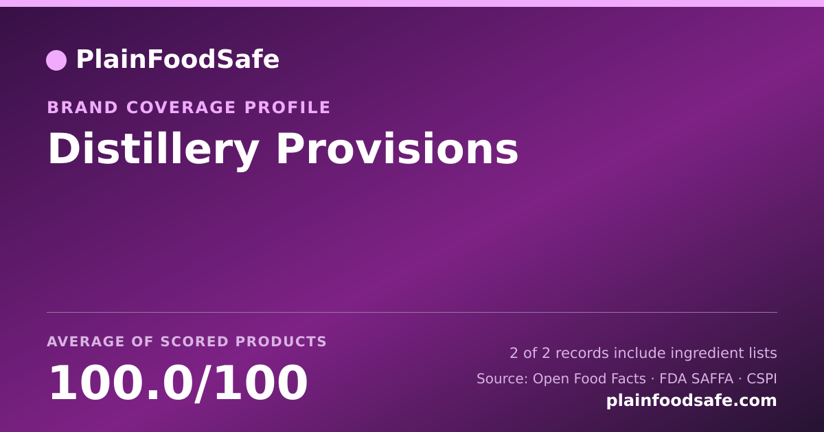 Share card for Distillery Provisions Food Safety Profile