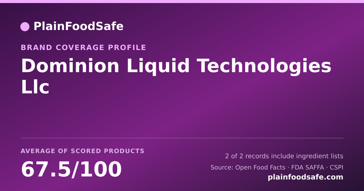 Share card for Dominion Liquid Technologies  Llc Food Safety Profile