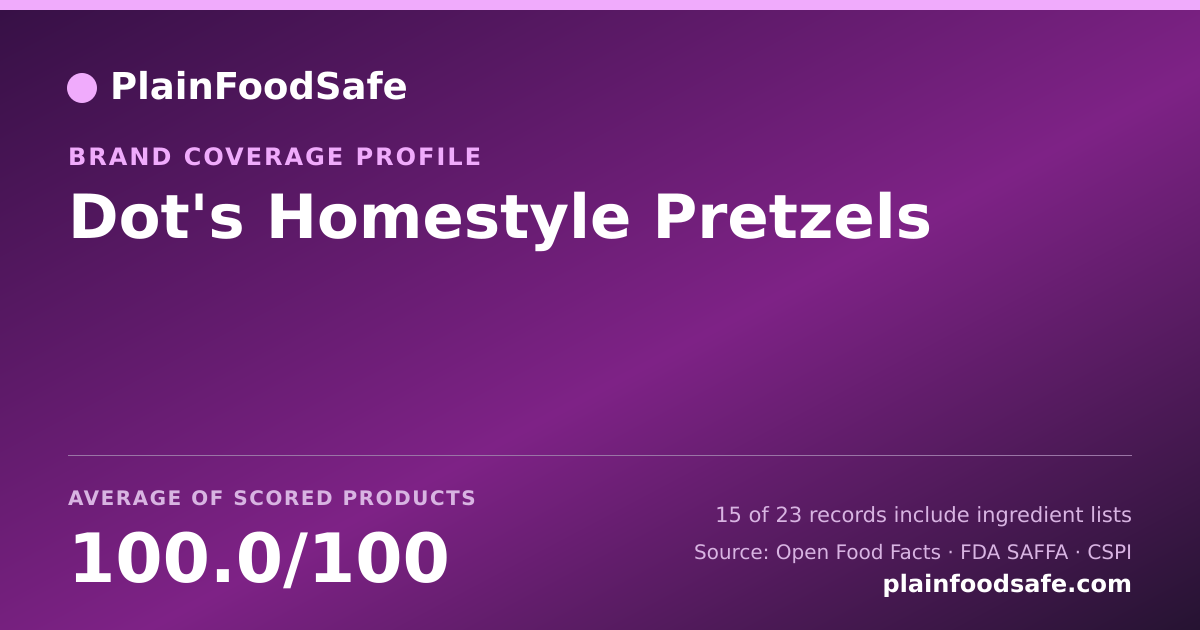 Share card for Dot's Homestyle Pretzels Food Safety Profile