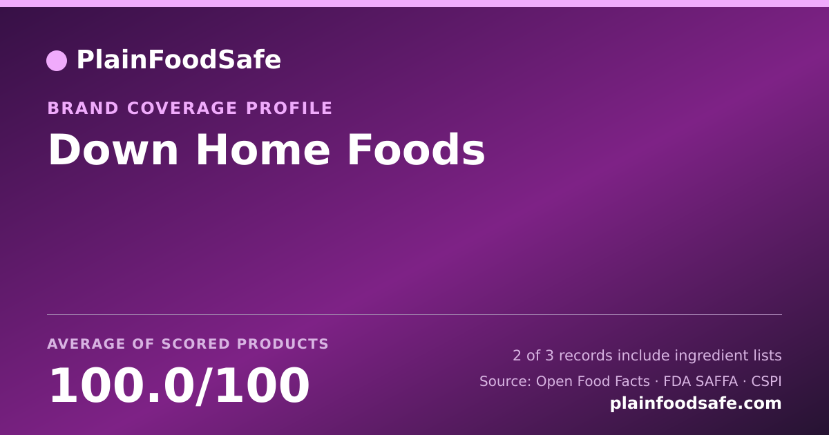Share card for Down Home Foods Food Safety Profile