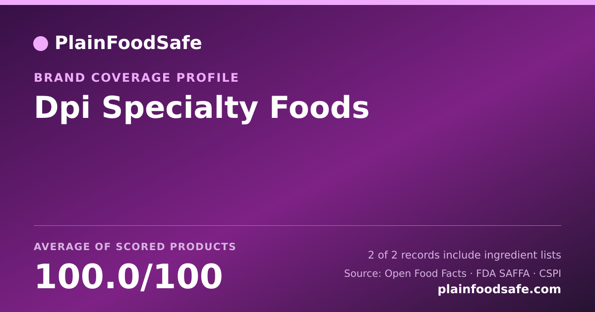 Share card for Dpi Specialty Foods Food Safety Profile