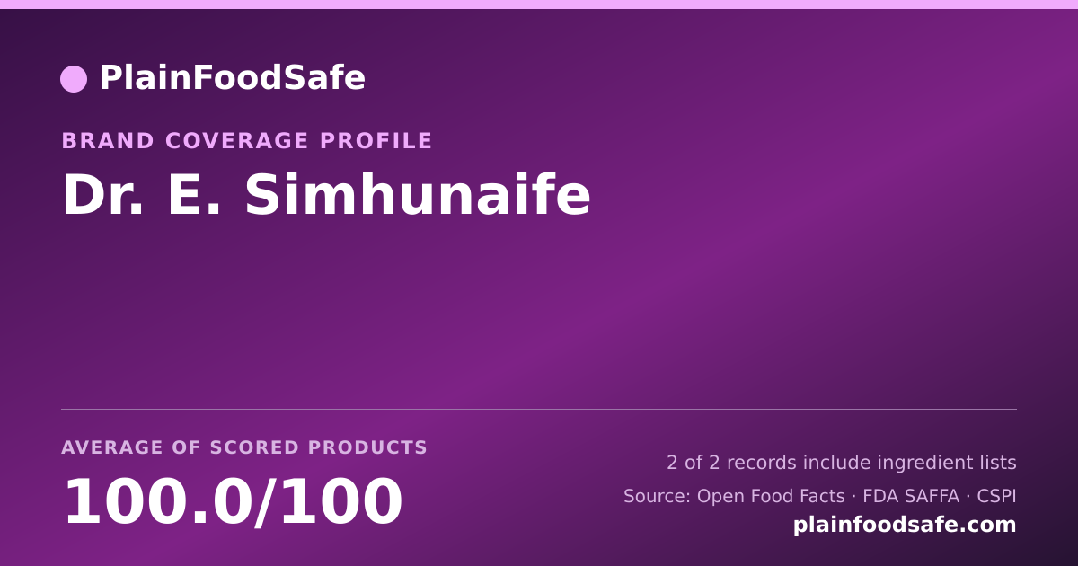Share card for Dr. E. Simhunaife Food Safety Profile